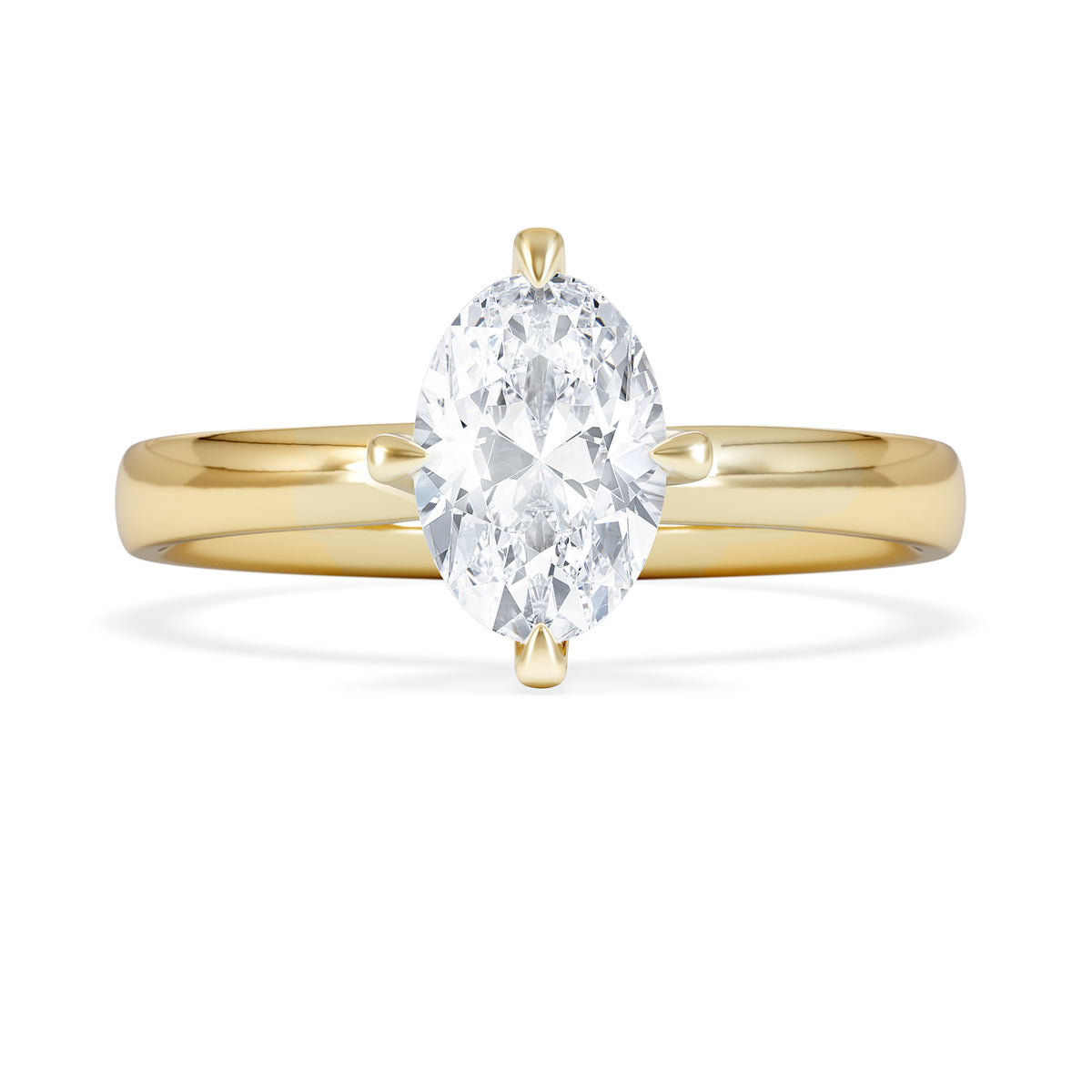 Origin Twist 1.00ct Oval Cut Lab Diamond Solitaire Engagement Ring in 18K Yellow Gold