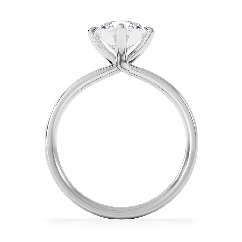 Origin Twist 2.00ct Oval Cut Lab Diamond Solitaire Engagement Ring in 18K White Gold