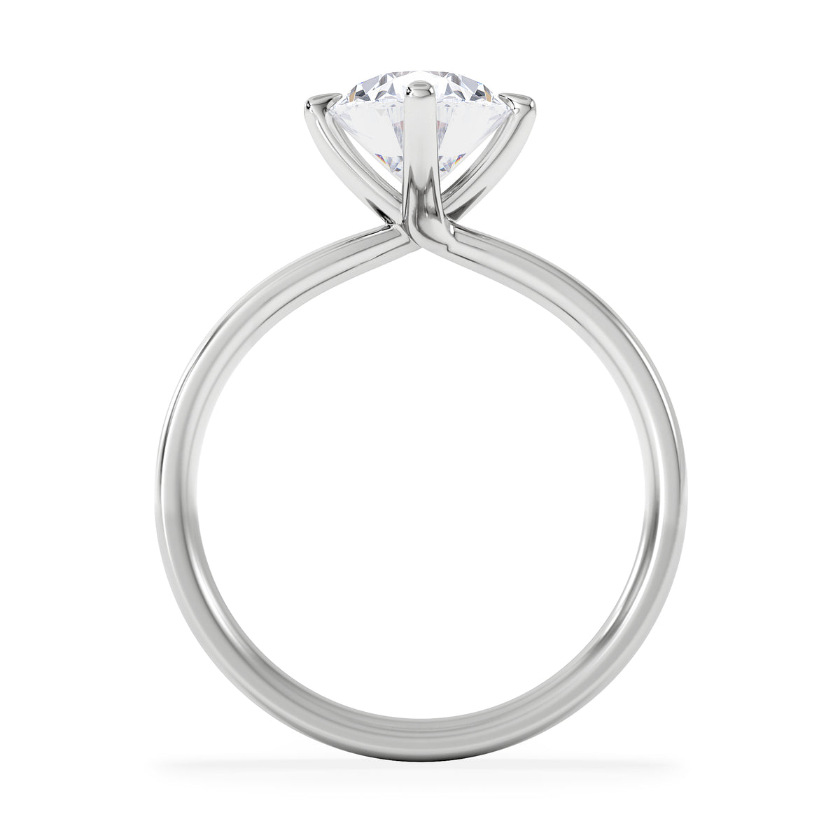Origin Twist 2.00ct Oval Cut Lab Diamond Solitaire Engagement Ring in 18K White Gold