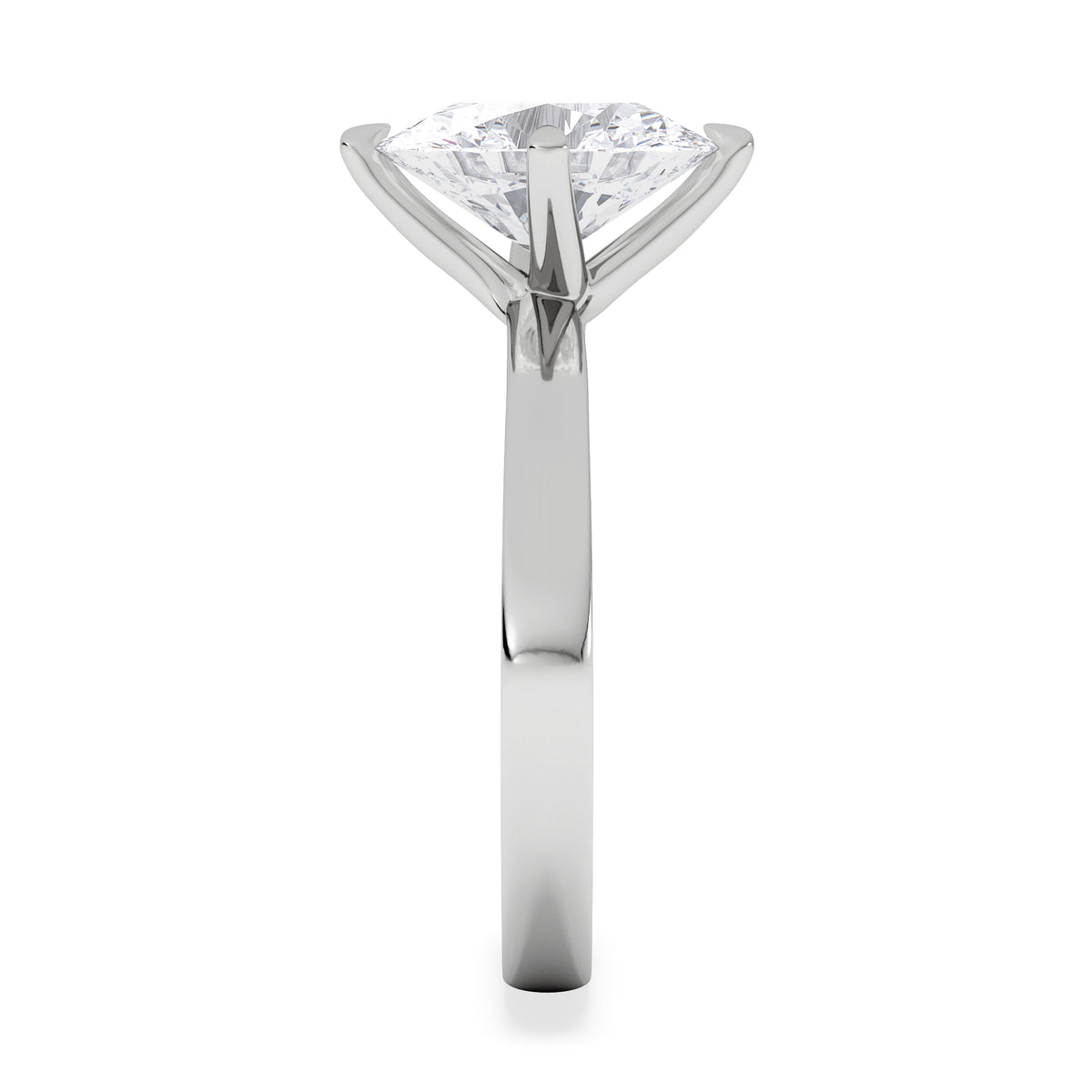 Origin Twist 2.00ct Oval Cut Lab Diamond Solitaire Engagement Ring in 18K White Gold