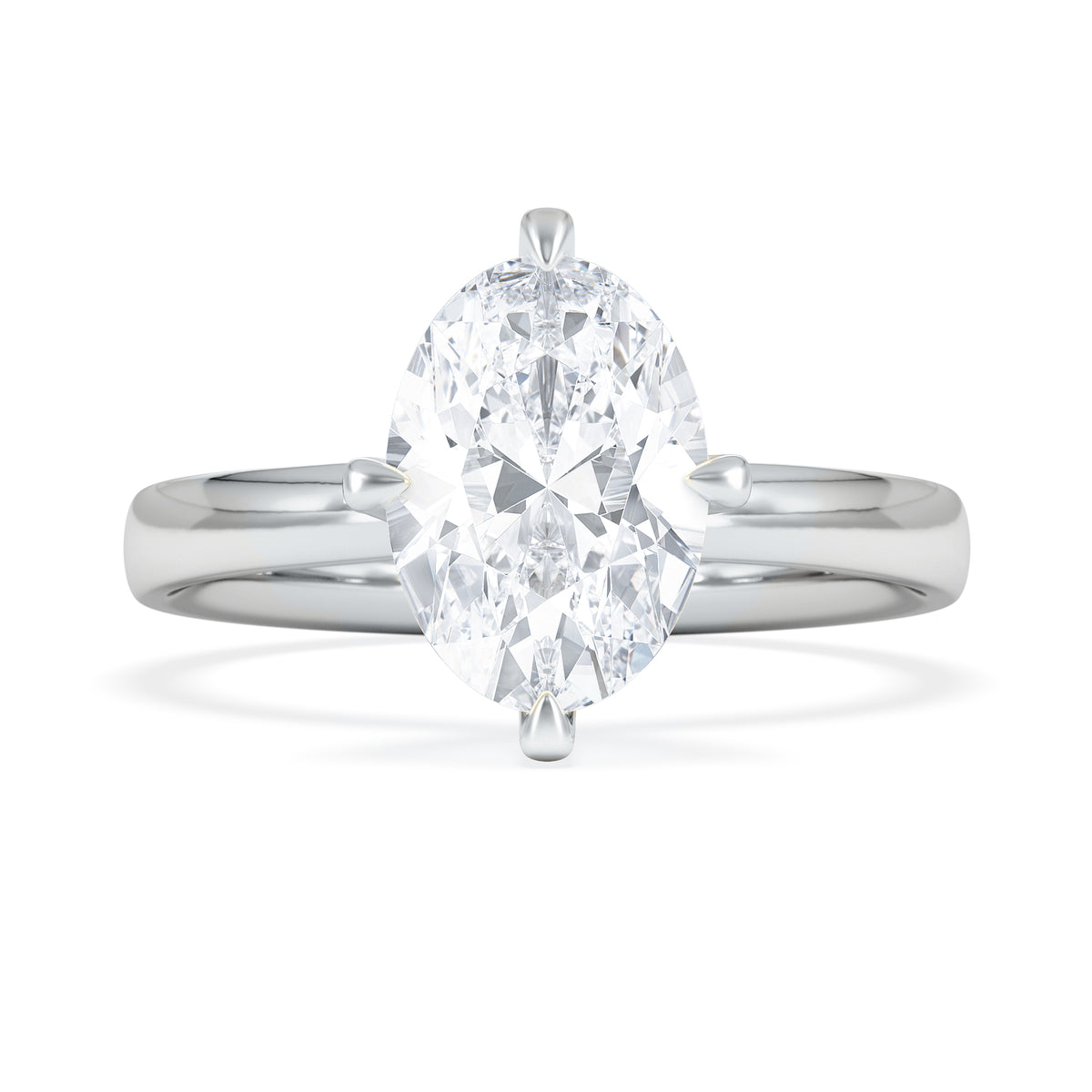 Origin Twist 2.00ct Oval Cut Lab Diamond Solitaire Engagement Ring in 18K White Gold