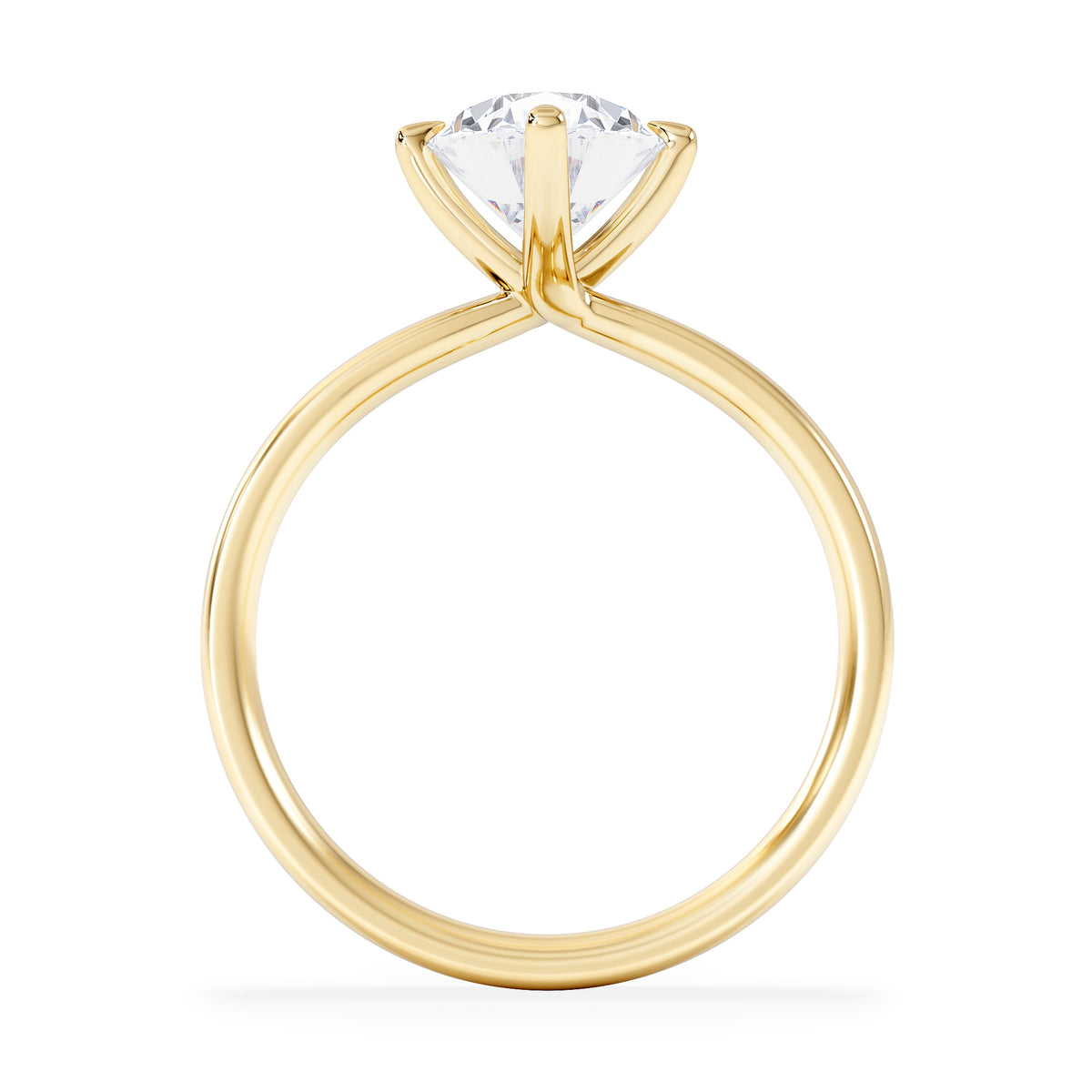 Origin Twist 2.00ct Oval Cut Lab Diamond Solitaire Engagement Ring in 18K Yellow Gold