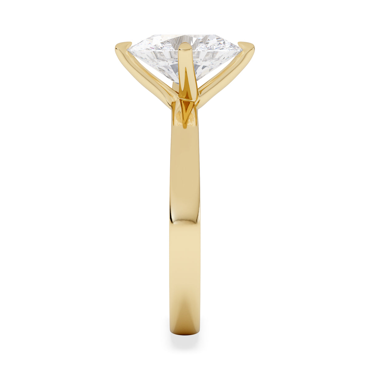 Origin Twist 2.00ct Oval Cut Lab Diamond Solitaire Engagement Ring in 18K Yellow Gold