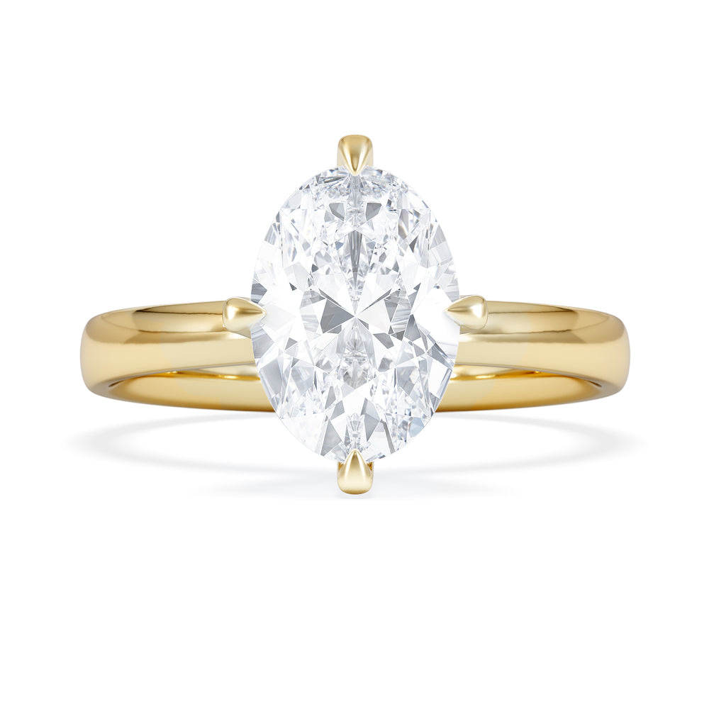 Origin Twist 2.00ct Oval Cut Lab Diamond Solitaire Engagement Ring in 18K Yellow Gold