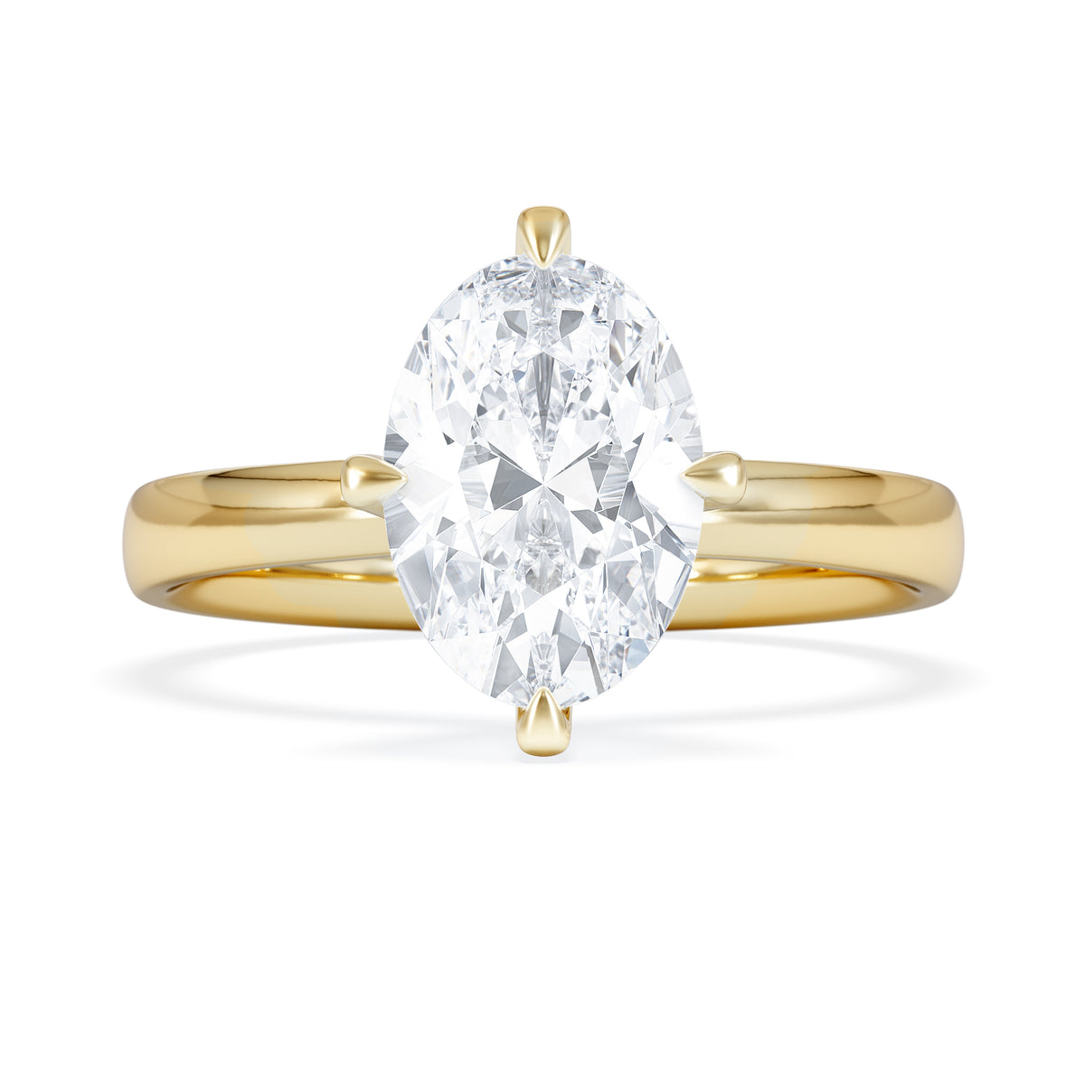 Origin Twist 2.00ct Oval Cut Lab Diamond Solitaire Engagement Ring in 18K Yellow Gold