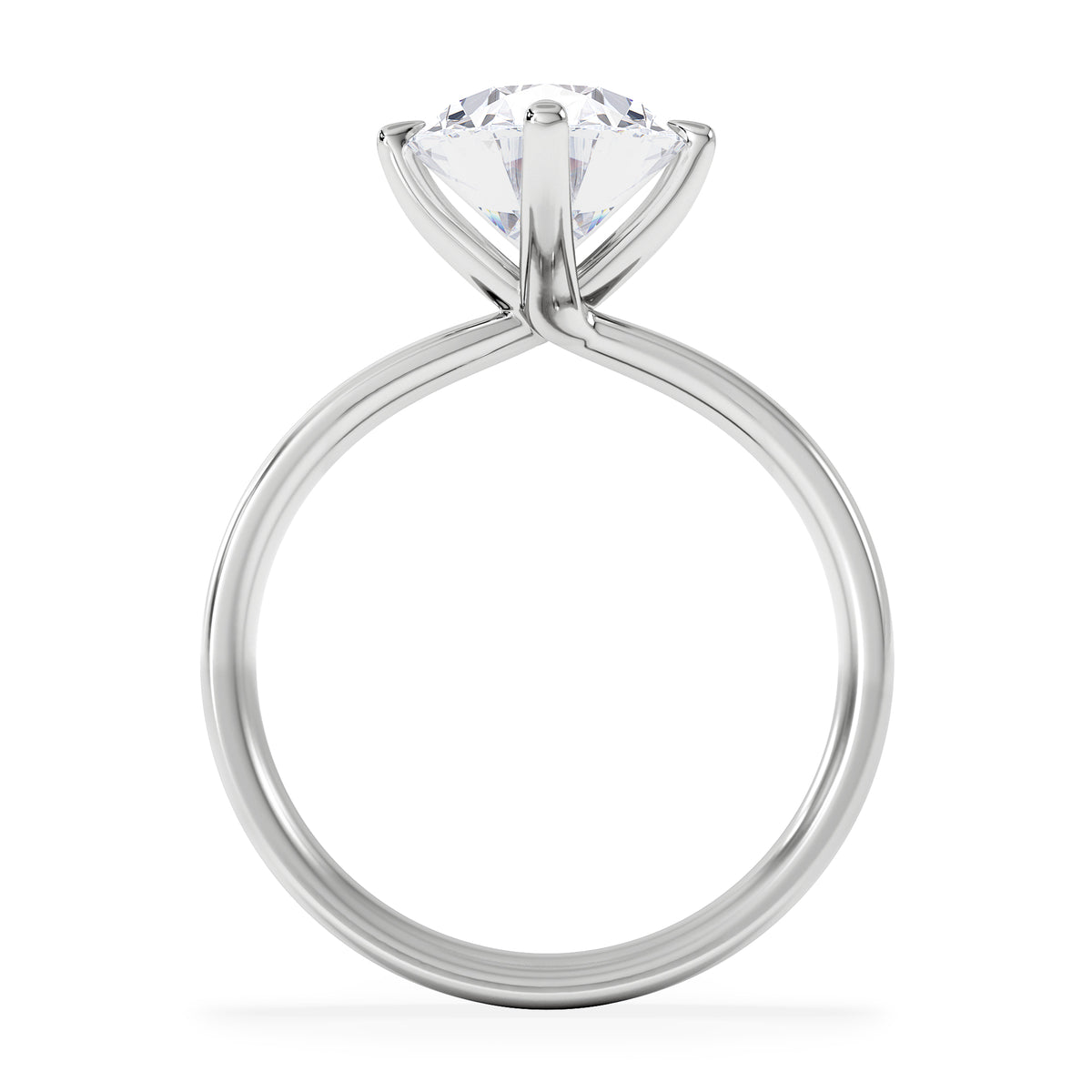 Origin Twist 3.00ct Oval Cut Lab Diamond Solitaire Engagement Ring in 18K White Gold