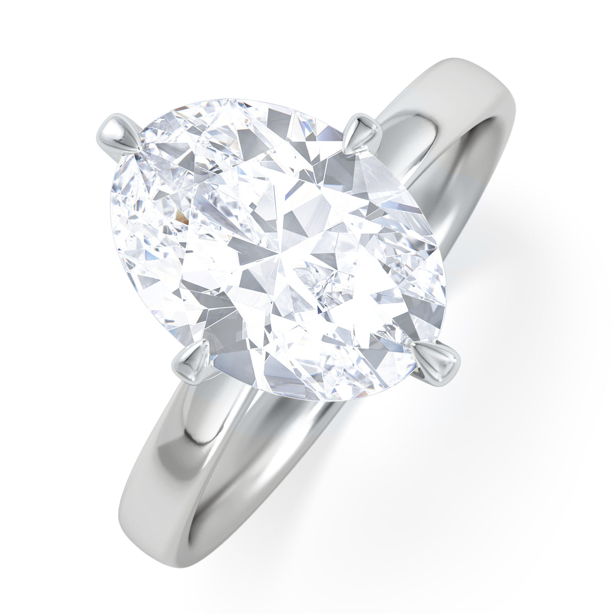 Origin Twist 3.00ct Oval Cut Lab Diamond Solitaire Engagement Ring in Platinum