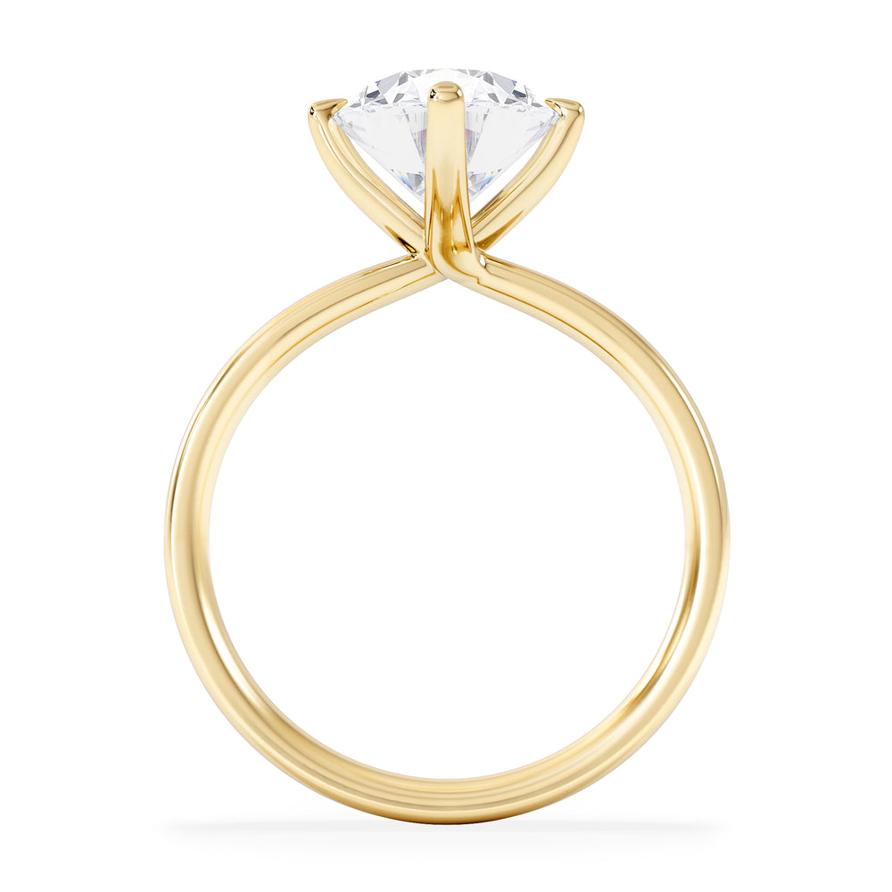 Origin Twist 3.00ct Oval Cut Lab Diamond Solitaire Engagement Ring in 18K Yellow Gold
