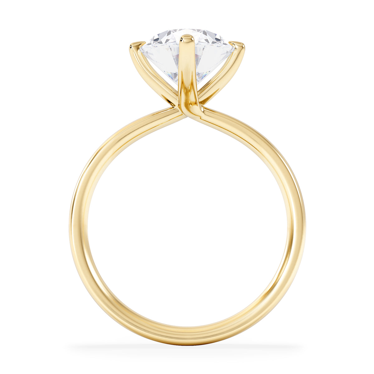 Origin Twist 3.00ct Oval Cut Lab Diamond Solitaire Engagement Ring in 18K Yellow Gold