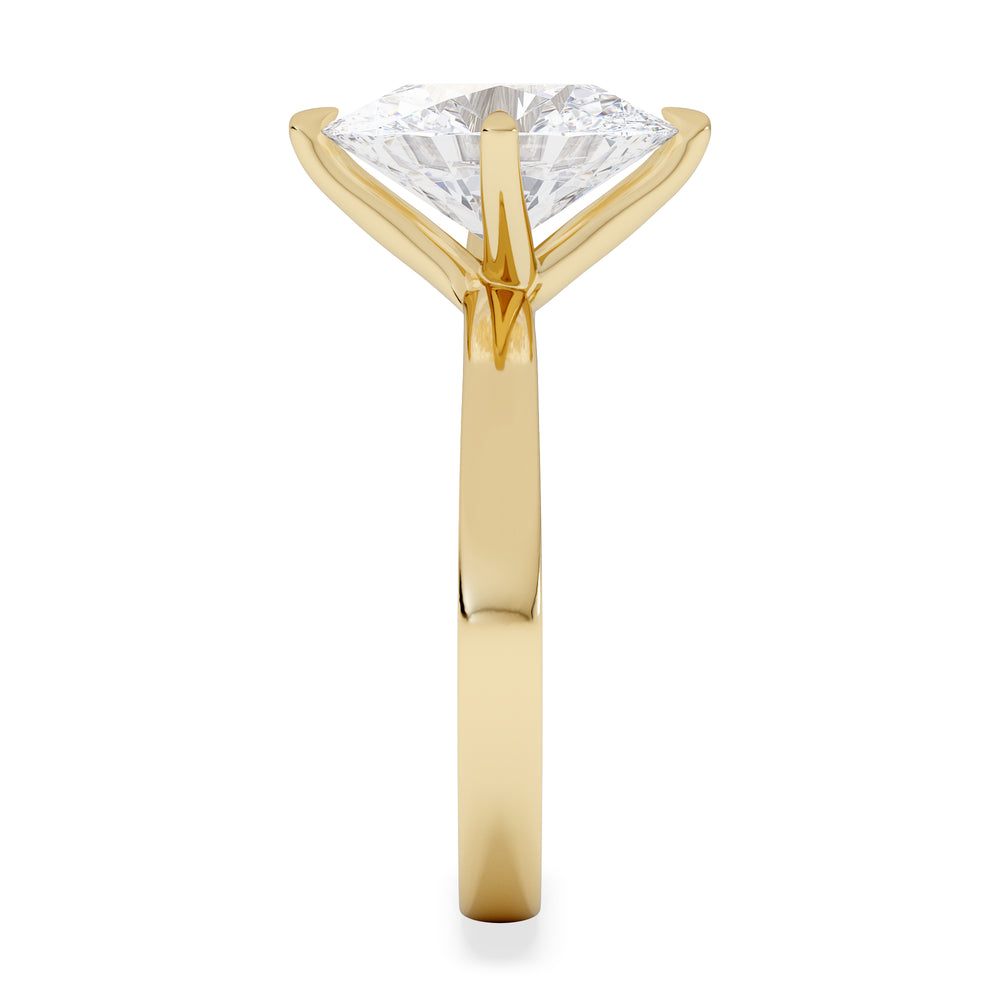 Origin Twist 3.00ct Oval Cut Lab Diamond Solitaire Engagement Ring in 18K Yellow Gold