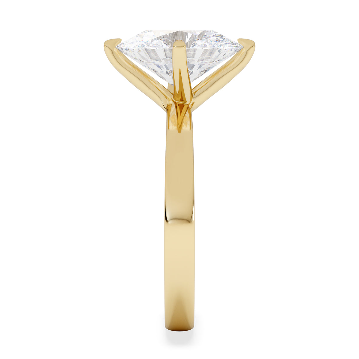 Origin Twist 3.00ct Oval Cut Lab Diamond Solitaire Engagement Ring in 18K Yellow Gold