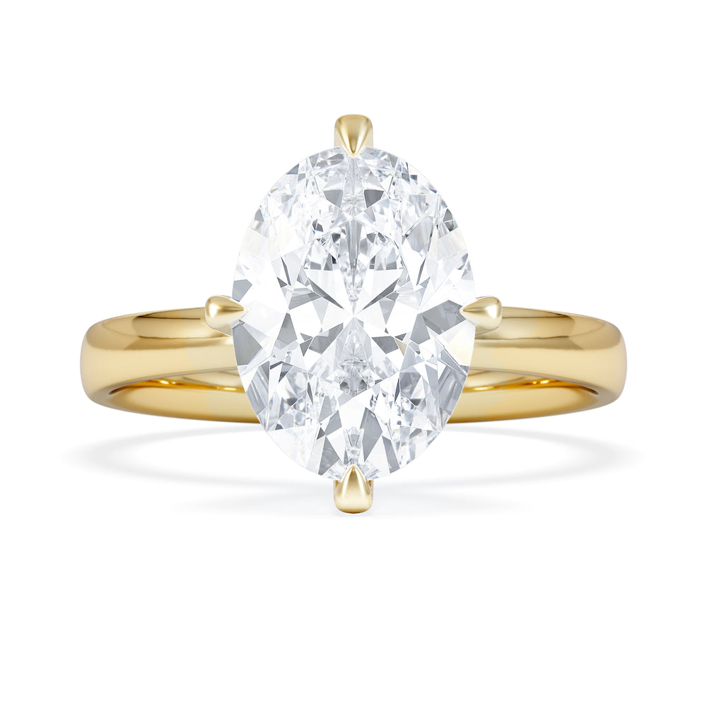 Origin Twist 3.00ct Oval Cut Lab Diamond Solitaire Engagement Ring in 18K Yellow Gold