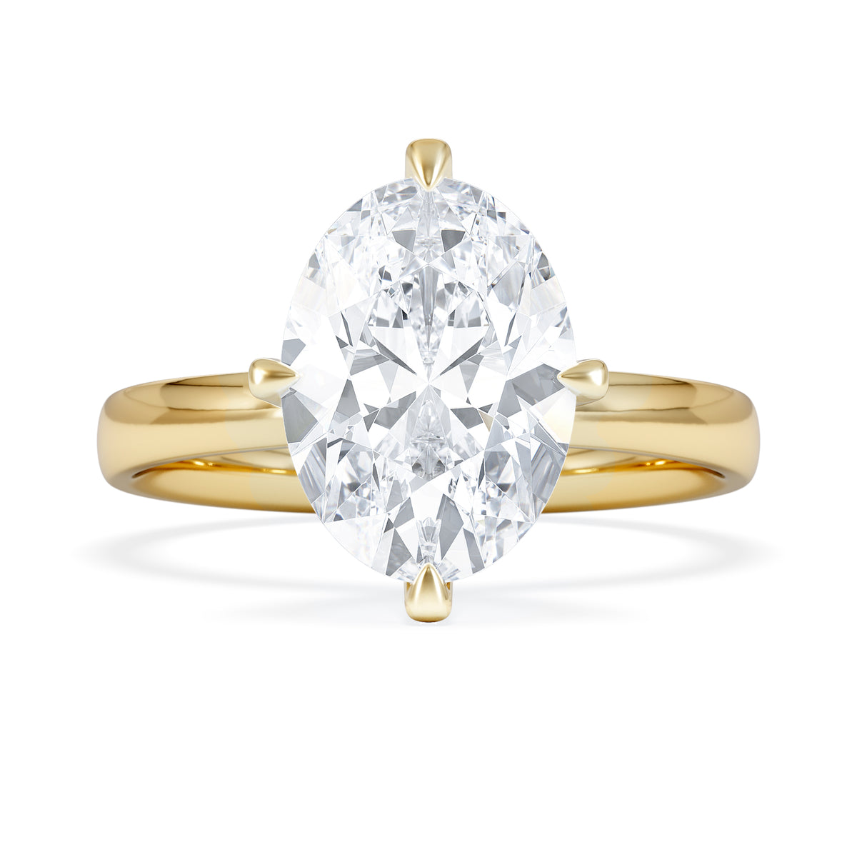 Origin Twist 3.00ct Oval Cut Lab Diamond Solitaire Engagement Ring in 18K Yellow Gold