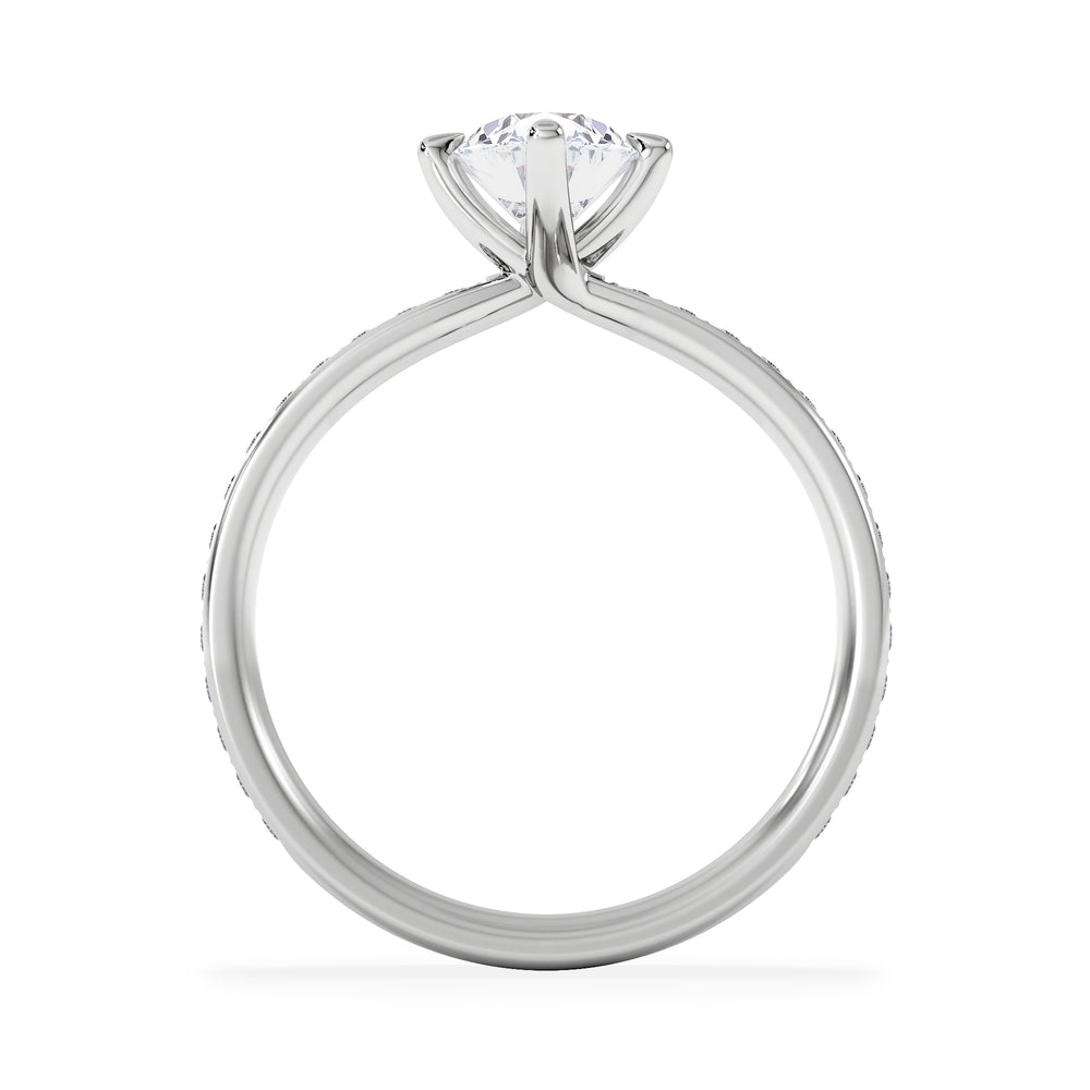 Origin Twist 1.00ct Oval Cut Lab Diamond Solitaire Engagement Ring with Side Stones in Platinum