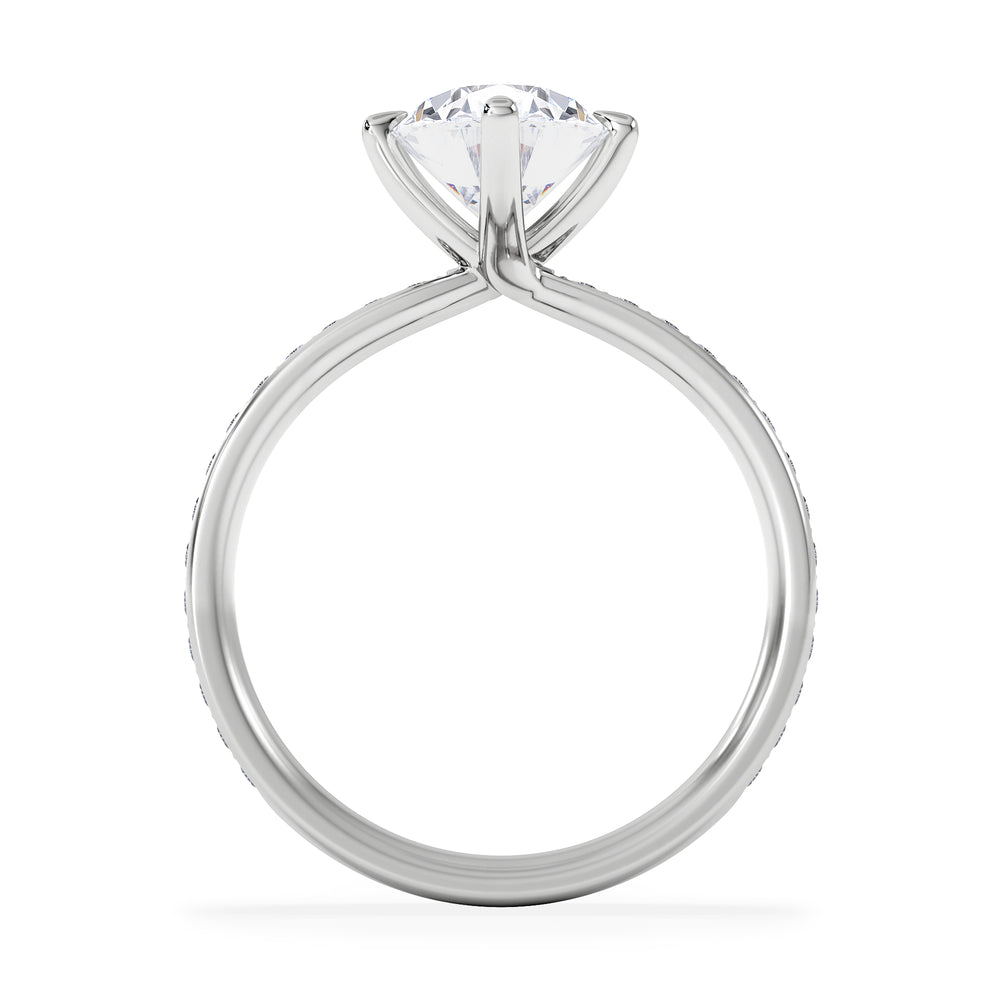 Origin Twist 2.00ct Oval Cut Lab Diamond Solitaire Engagement Ring with Side Stones in Platinum