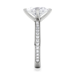 Origin Twist 2.00ct Oval Cut Lab Diamond Solitaire Engagement Ring with Side Stones in 18K White Gold