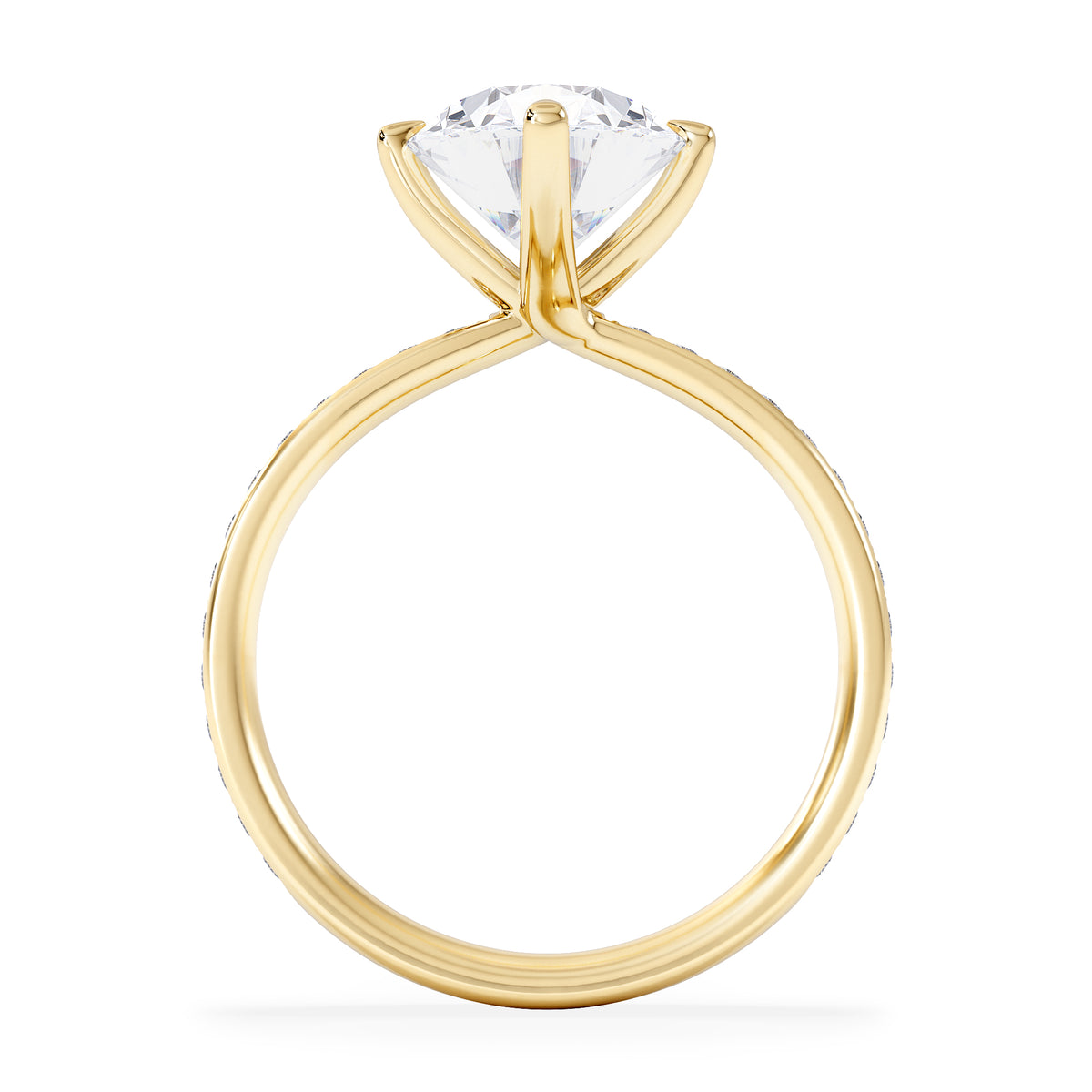Origin Twist 3.00ct Oval Cut Lab Diamond Solitaire Engagement Ring with Side Stones in 18K Yellow Gold