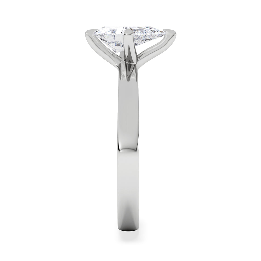 Origin Twist 1.00ct Pear Cut Lab Diamond Solitaire Engagement Ring in 18K White Gold