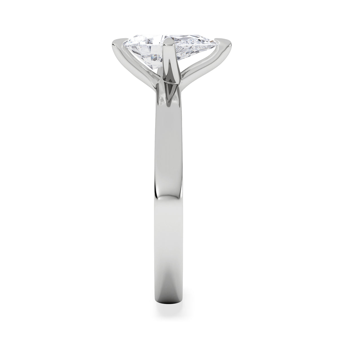 Origin Twist 1.00ct Pear Cut Lab Diamond Solitaire Engagement Ring in 18K White Gold