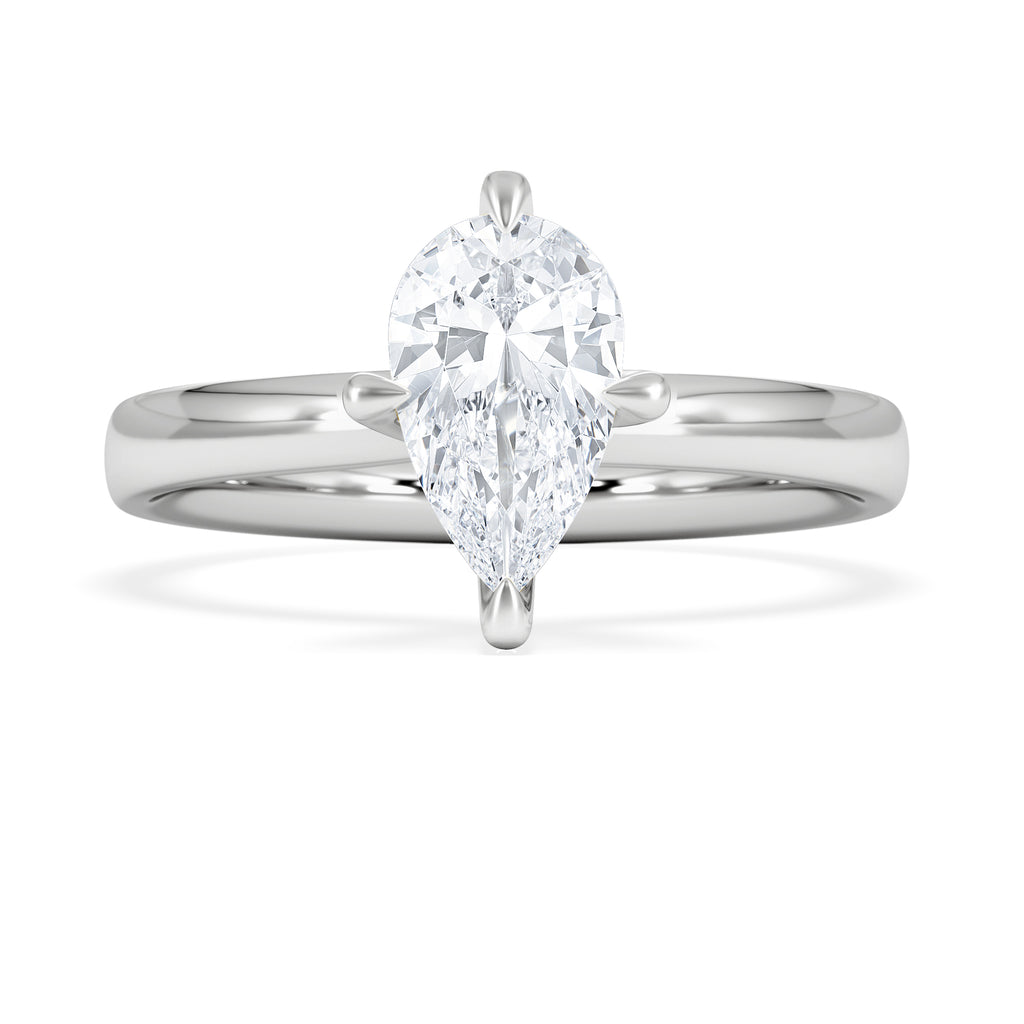Origin Twist 1.00ct Pear Cut Lab Diamond Solitaire Engagement Ring in Platinum