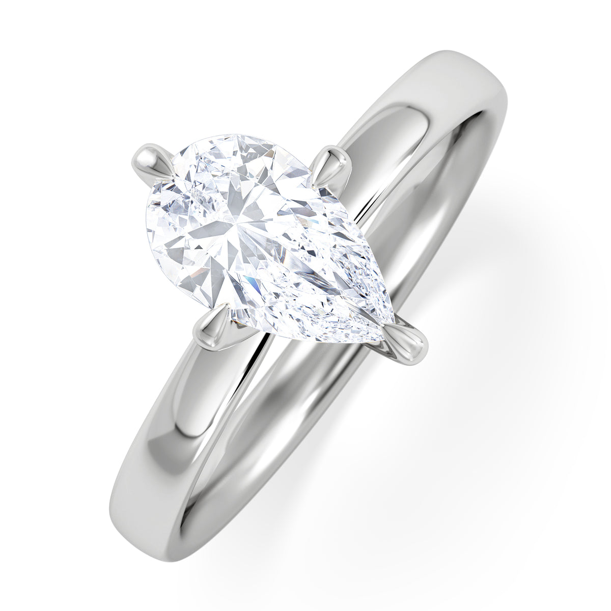 Origin Twist 1.00ct Pear Cut Lab Diamond Solitaire Engagement Ring in Platinum
