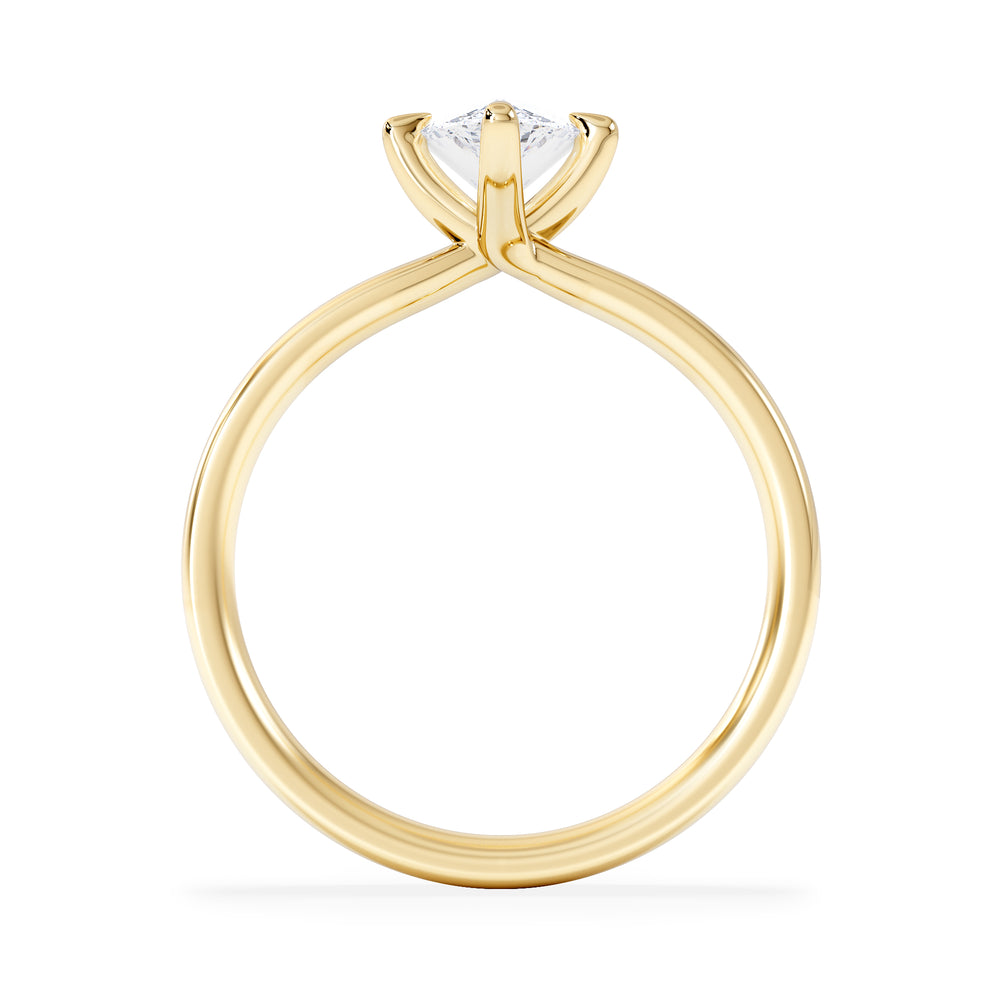 Origin Twist 1.00ct Pear Cut Lab Diamond Solitaire Engagement Ring in 18K Yellow Gold