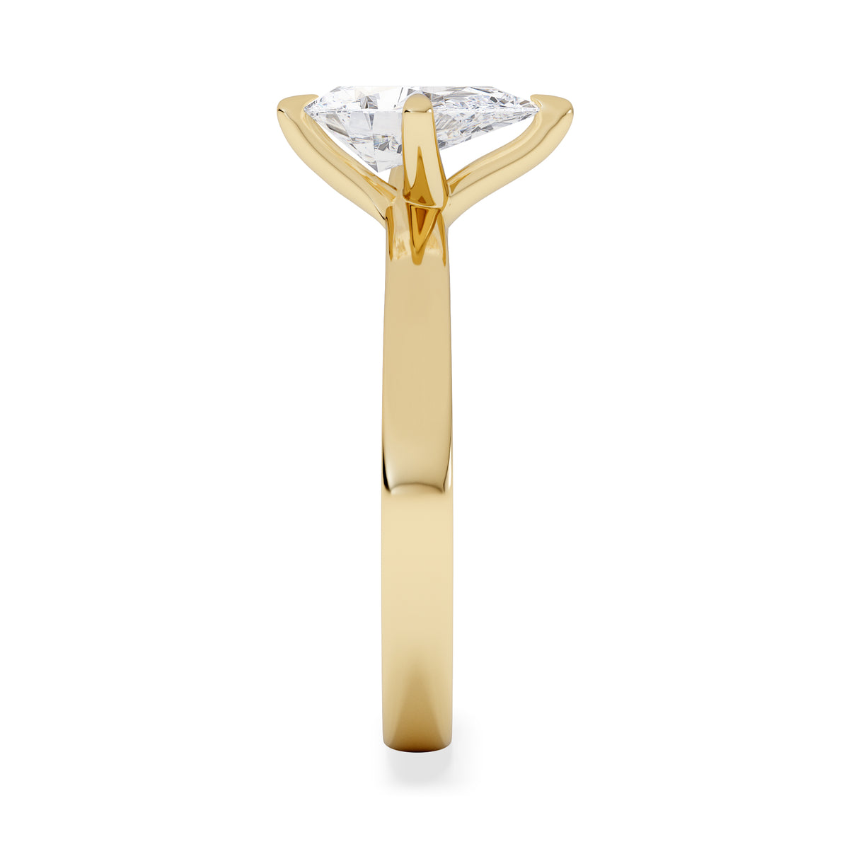 Origin Twist 1.00ct Pear Cut Lab Diamond Solitaire Engagement Ring in 18K Yellow Gold