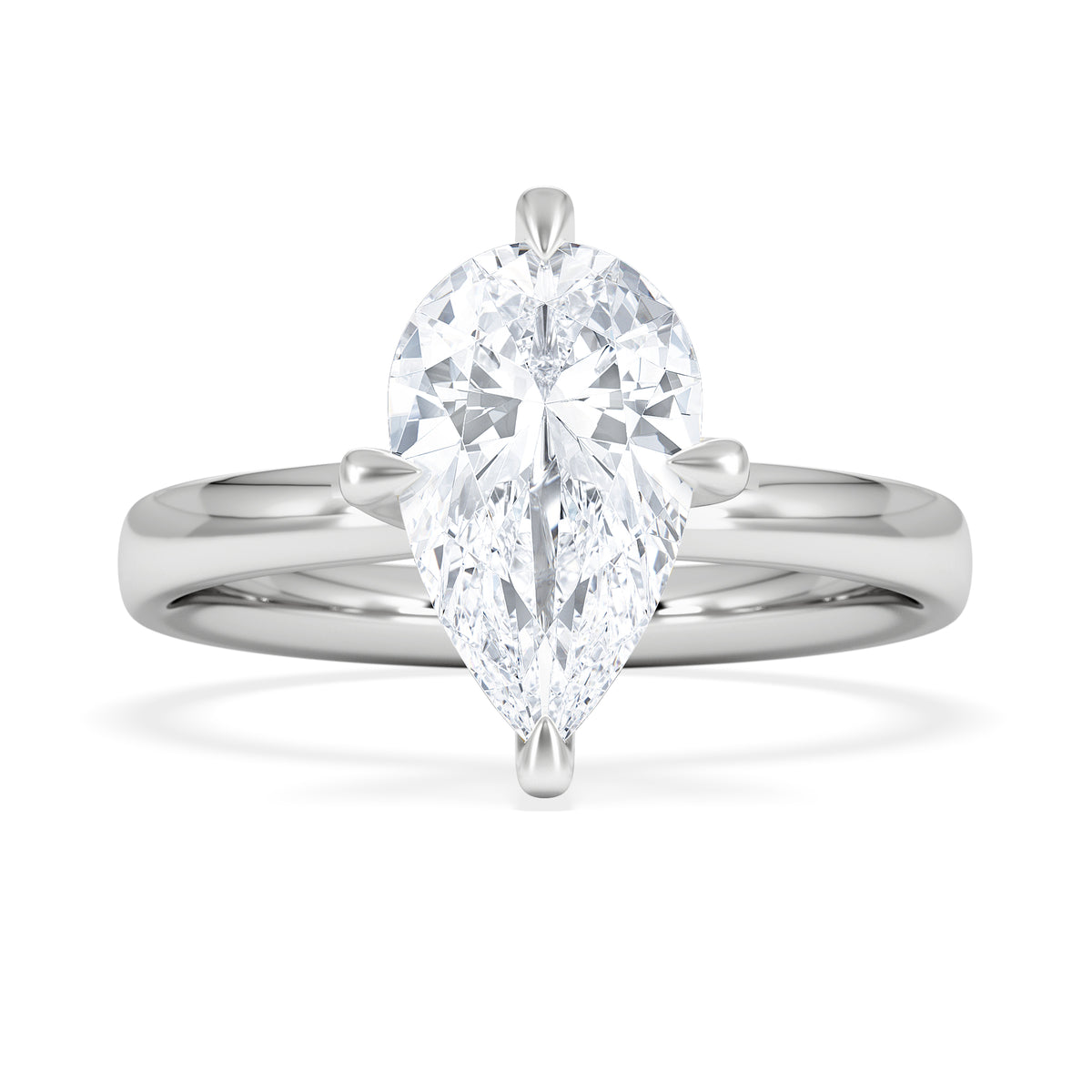 Origin Twist 2.00ct Pear Cut Lab Diamond Solitaire Engagement Ring in 18K White Gold