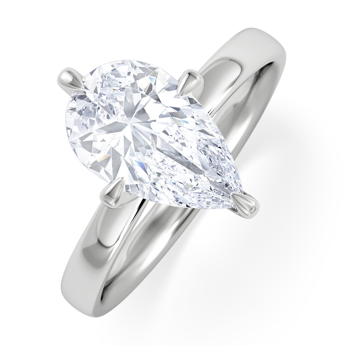 Origin Twist 2.00ct Pear Cut Lab Diamond Solitaire Engagement Ring in Platinum