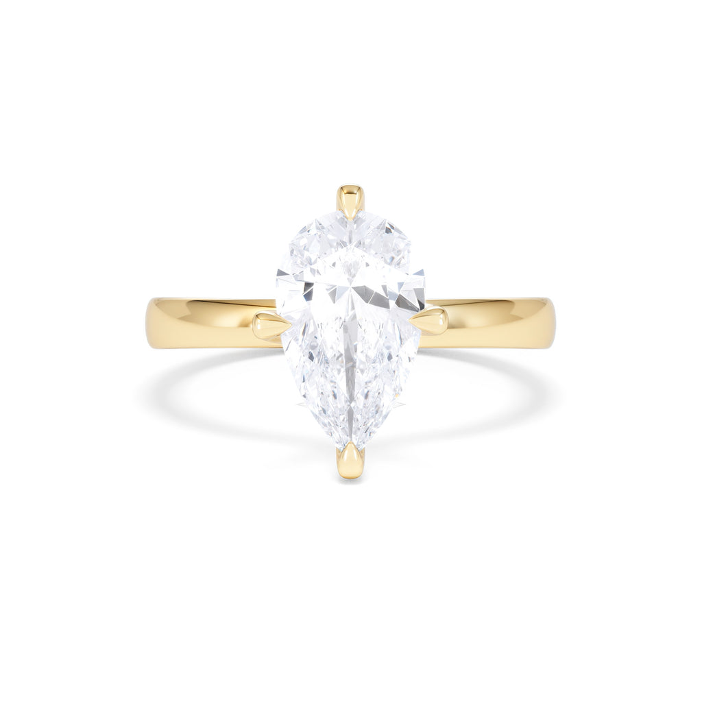 Origin Twist 2.00ct Pear Cut Lab Diamond Solitaire Engagement Ring in 18K Yellow Gold