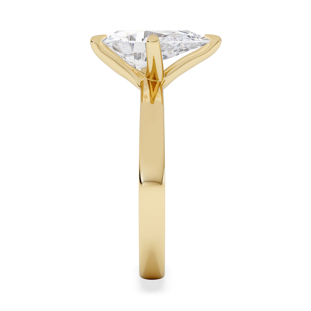 Origin Twist 2.00ct Pear Cut Lab Diamond Solitaire Engagement Ring in 18K Yellow Gold