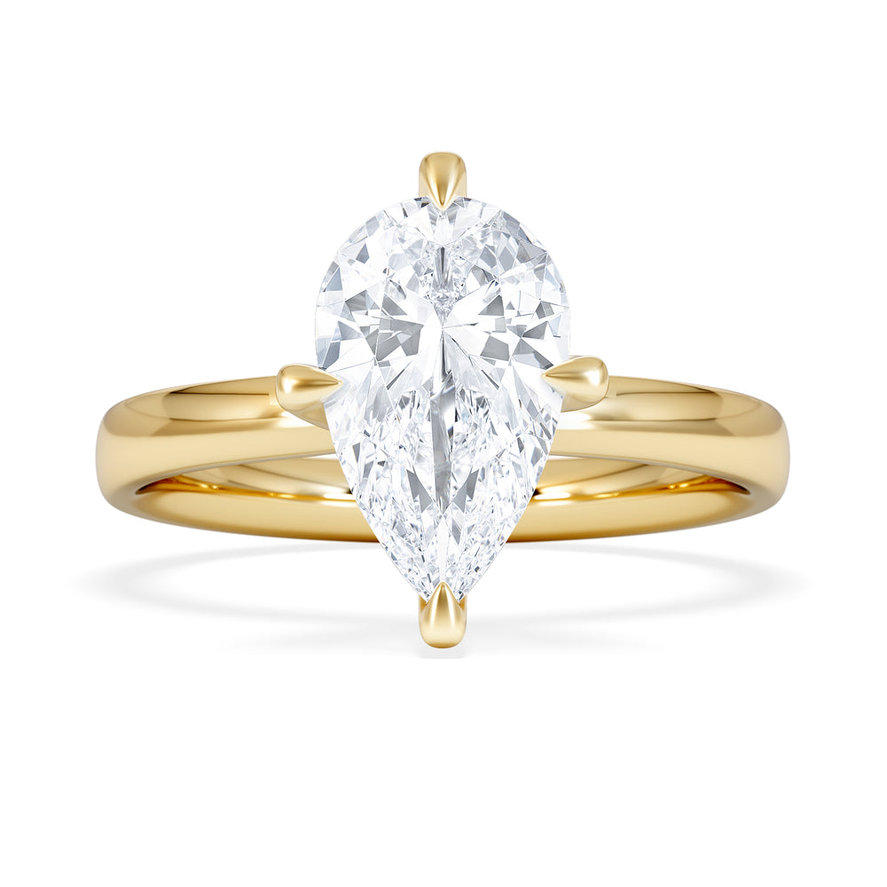 Origin Twist 2.00ct Pear Cut Lab Diamond Solitaire Engagement Ring in 18K Yellow Gold