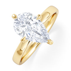 Origin Twist 2.00ct Pear Cut Lab Diamond Solitaire Engagement Ring in 18K Yellow Gold