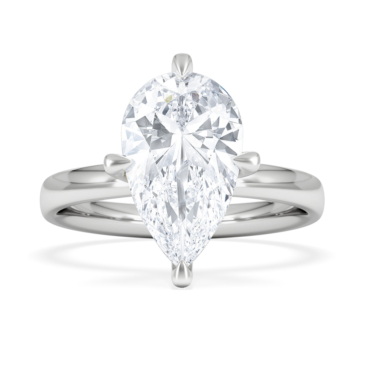 Origin Twist 3.00ct Pear Cut Lab Diamond Solitaire Engagement Ring in 18K White Gold