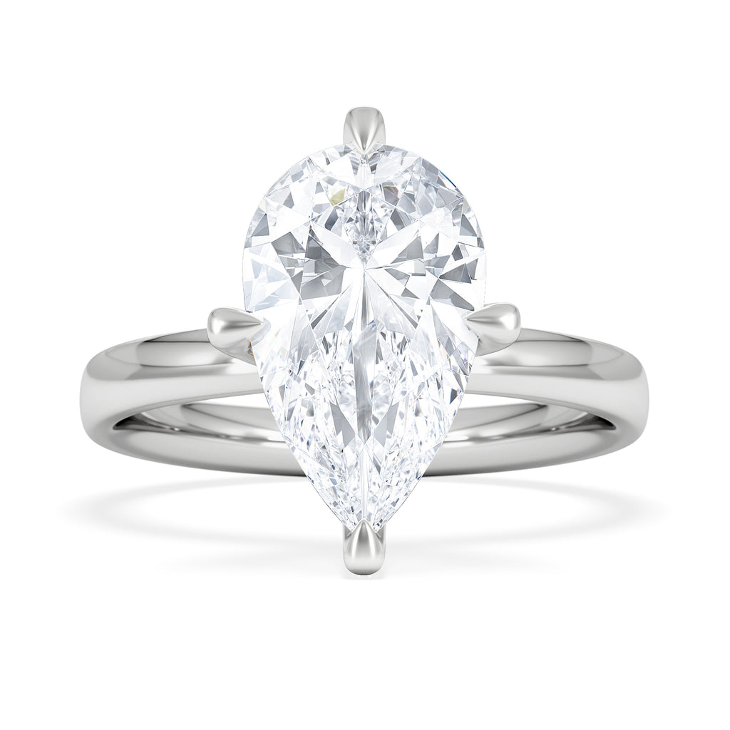 Origin Twist 3.00ct Pear Cut Lab Diamond Solitaire Engagement Ring in Platinum
