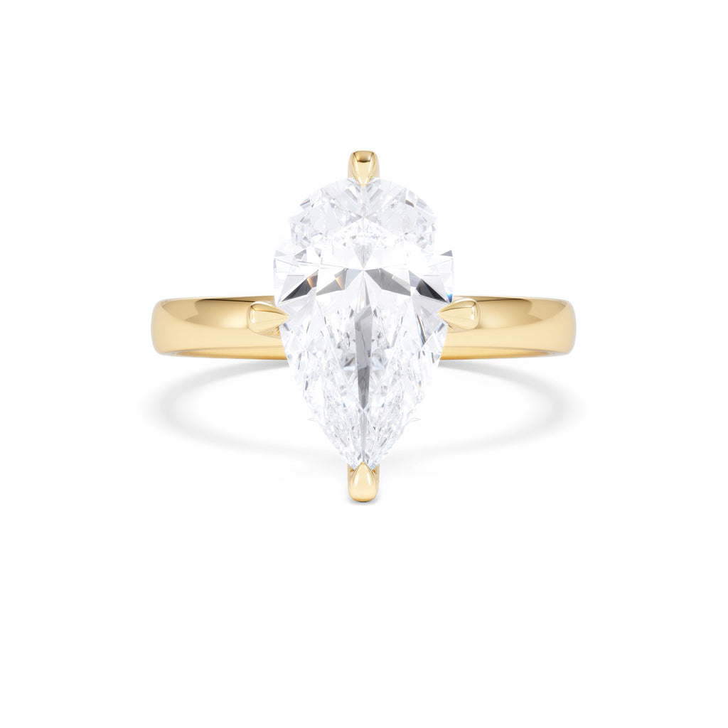 Origin Twist 3.00ct Pear Cut Lab Diamond Solitaire Engagement Ring in 18K Yellow Gold