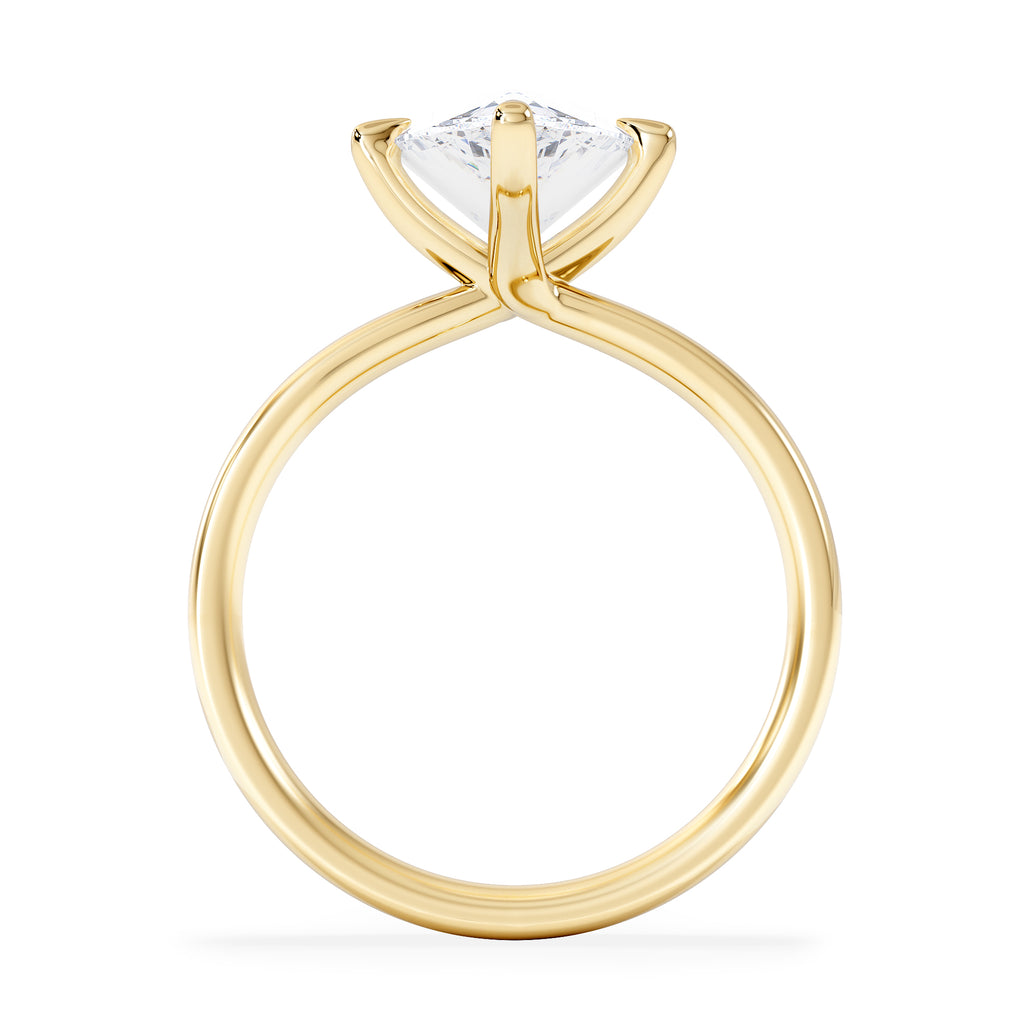 Origin Twist 3.00ct Pear Cut Lab Diamond Solitaire Engagement Ring in 18K Yellow Gold