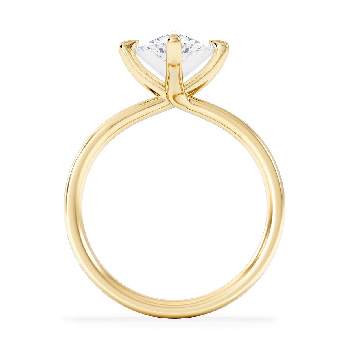 Origin Twist 3.00ct Pear Cut Lab Diamond Solitaire Engagement Ring in 18K Yellow Gold