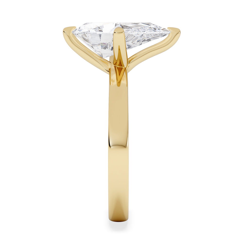 Origin Twist 3.00ct Pear Cut Lab Diamond Solitaire Engagement Ring in 18K Yellow Gold