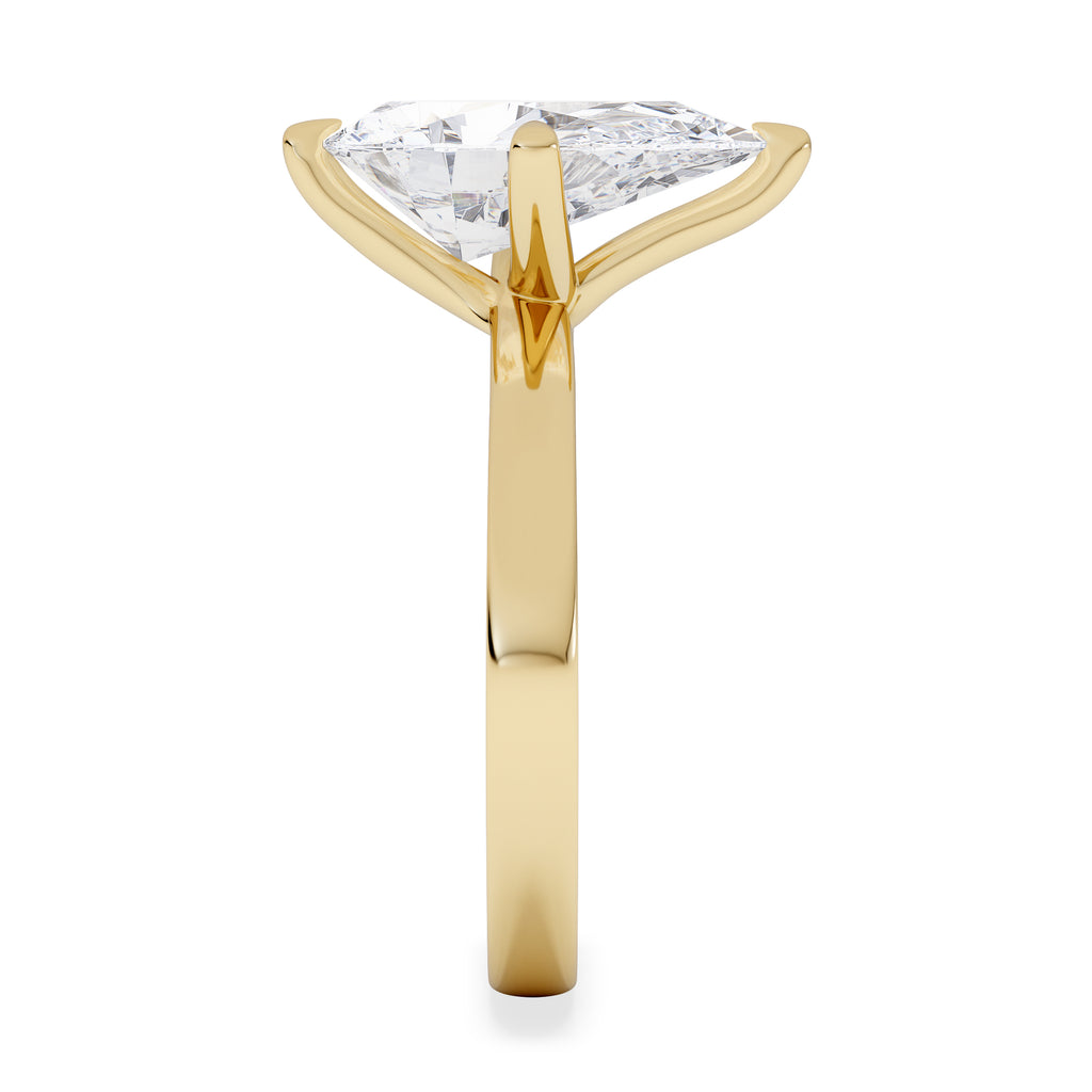 Origin Twist 3.00ct Pear Cut Lab Diamond Solitaire Engagement Ring in 18K Yellow Gold