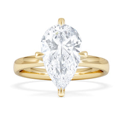 Origin Twist 3.00ct Pear Cut Lab Diamond Solitaire Engagement Ring in 18K Yellow Gold