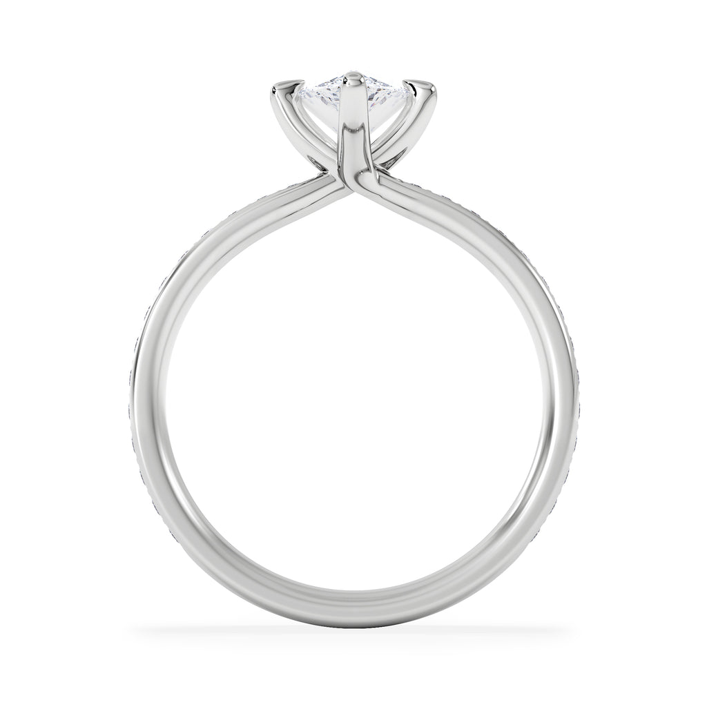 Origin Twist 1.00ct Pear Cut Lab Diamond Solitaire Engagement Ring with Side Stones in Platinum