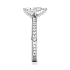 Origin Twist 1.00ct Pear Cut Lab Diamond Solitaire Engagement Ring with Side Stones in Platinum