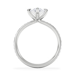 Origin Twist 2.00ct Pear Cut Lab Diamond Solitaire Engagement Ring with Side Stones in 18K White Gold