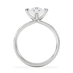 Origin Twist 3.00ct Pear Cut Lab Diamond Solitaire Engagement Ring with Side Stones in 18K White Gold