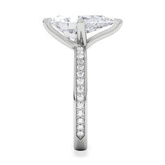 Origin Twist 3.00ct Pear Cut Lab Diamond Solitaire Engagement Ring with Side Stones in 18K White Gold