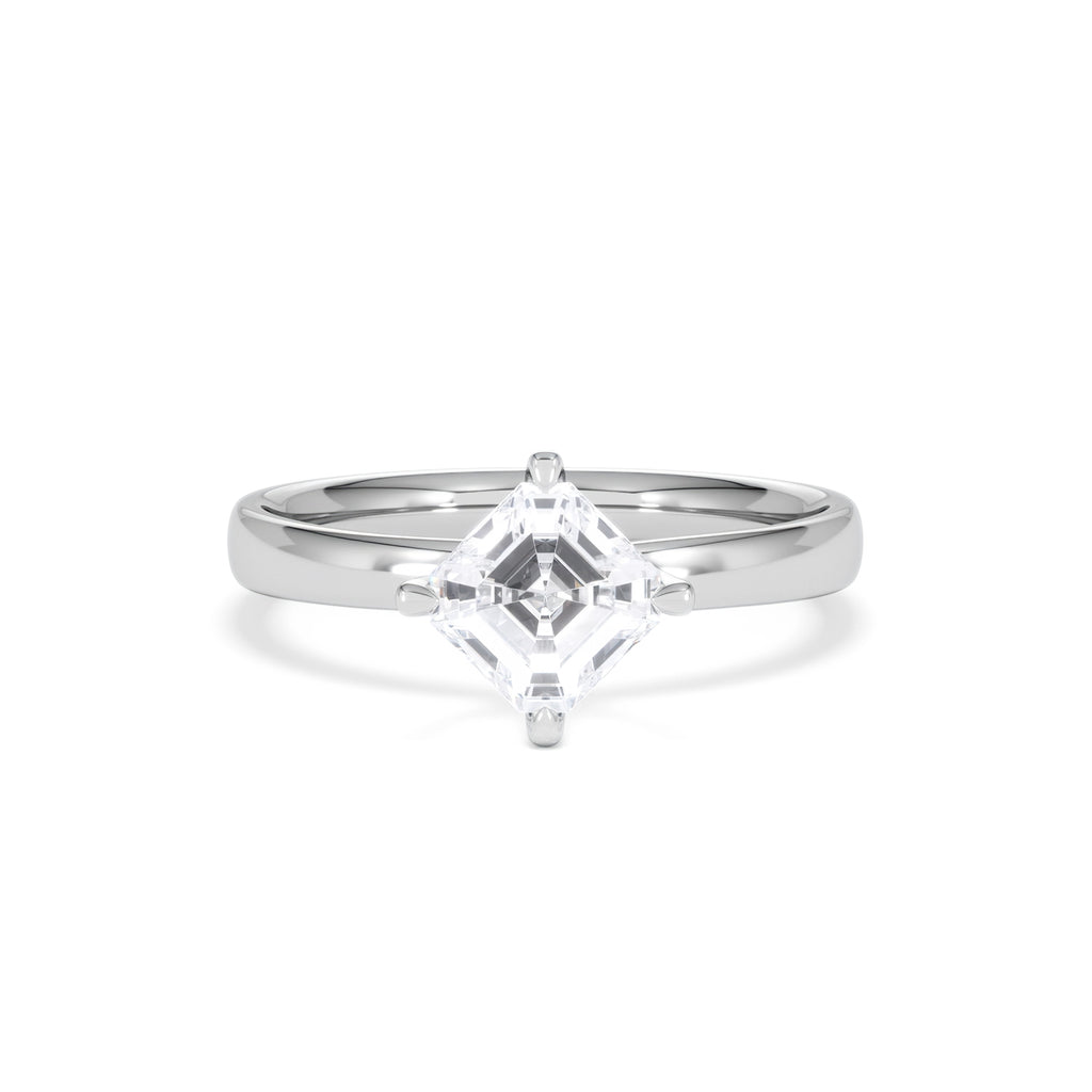 Origin Twist 1.00ct Asscher Cut Lab Diamond Solitaire Engagement Ring in Platinum