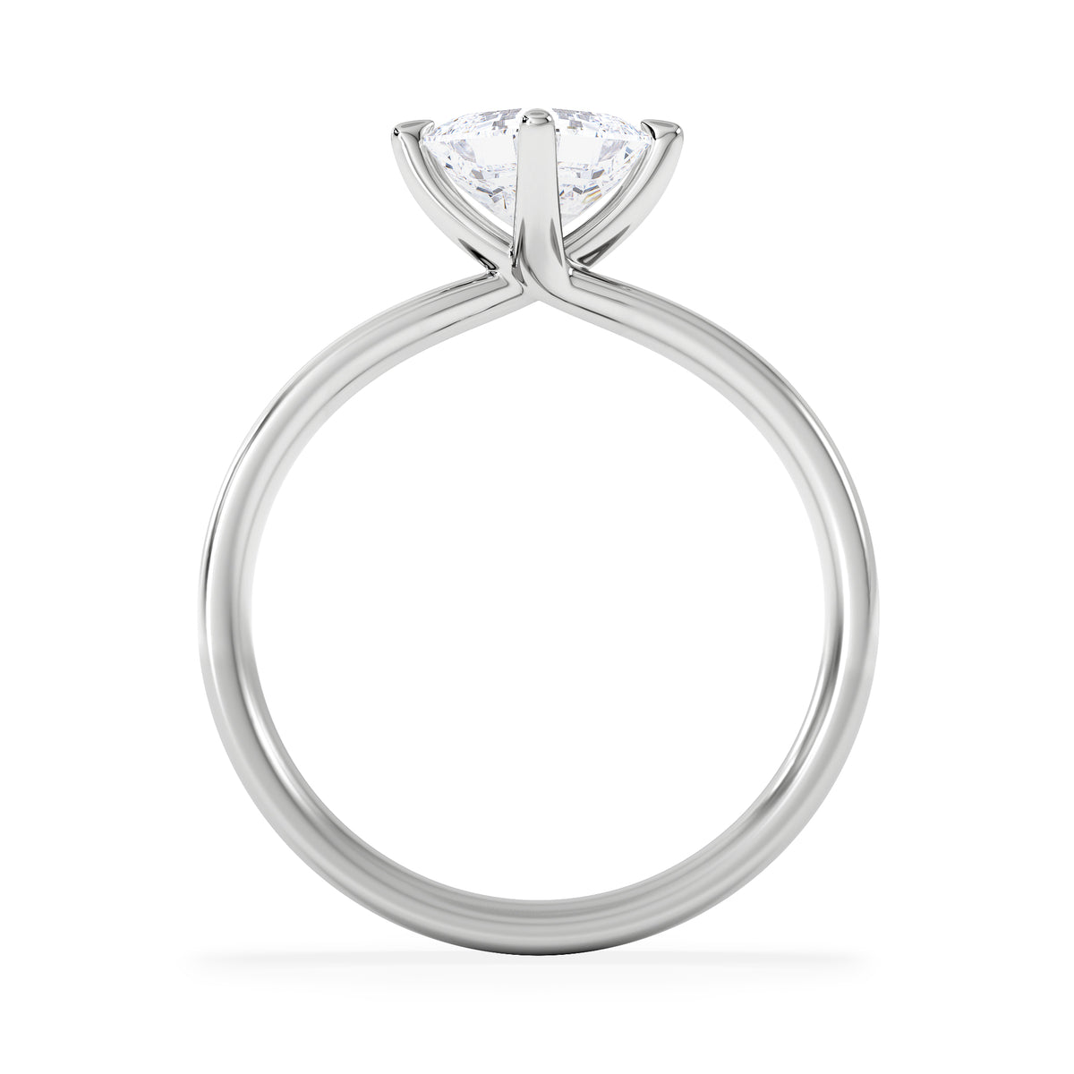 Origin Twist 1.00ct Asscher Cut Lab Diamond Solitaire Engagement Ring in 18K White Gold