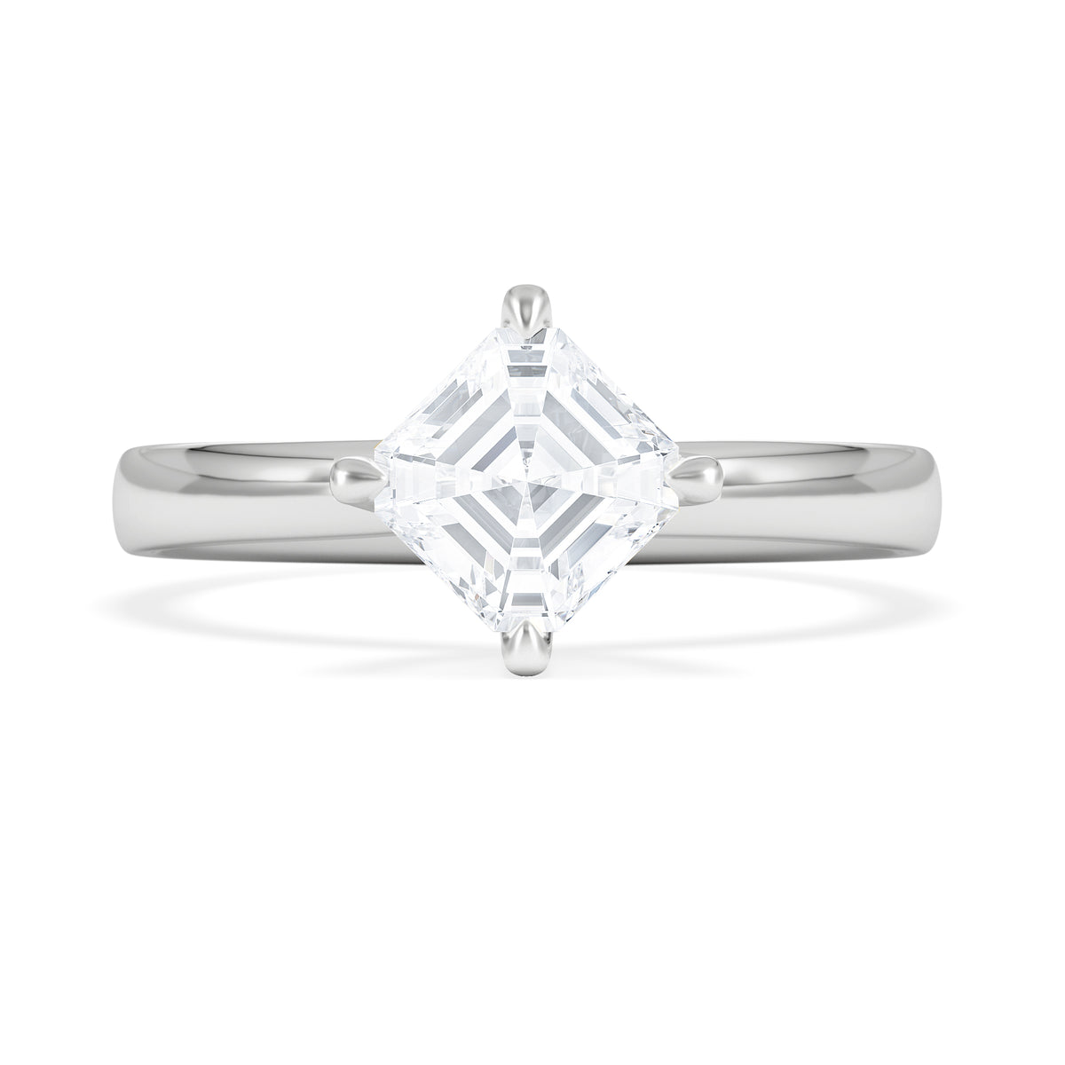 Origin Twist 1.00ct Asscher Cut Lab Diamond Solitaire Engagement Ring in Platinum
