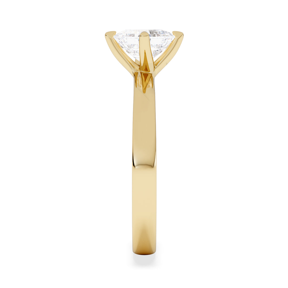 Origin Twist 1.00ct Asscher Cut Lab Diamond Solitaire Engagement Ring in 18K Yellow Gold